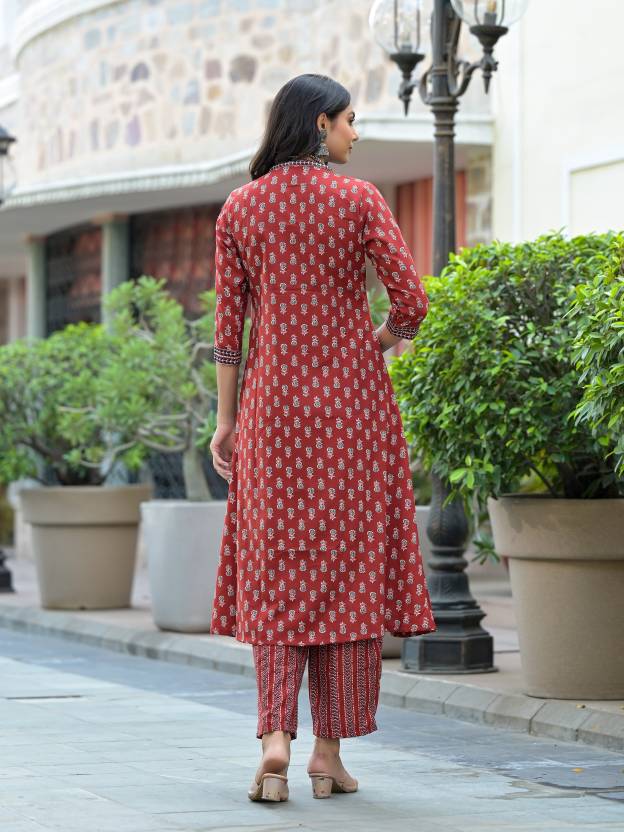 Women Pure Cotton Rayon Kurti Pant Dupatta Set