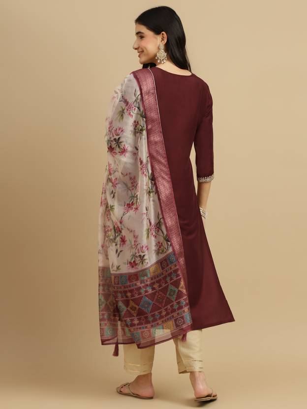 Women Cotton Kurta Pant Dupatta Set